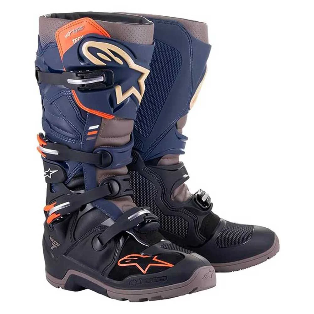 Bota Alpinestars Tech 7 Enduro Drystar Preto/Azul Escuro/Cinza